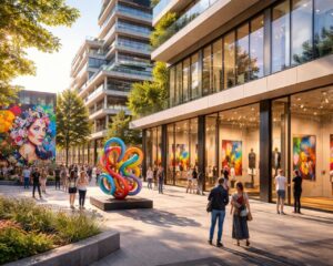 Les galeries d&rsquo;art immobilier et expositions urbaines dans le nouveau quartier de Lyon