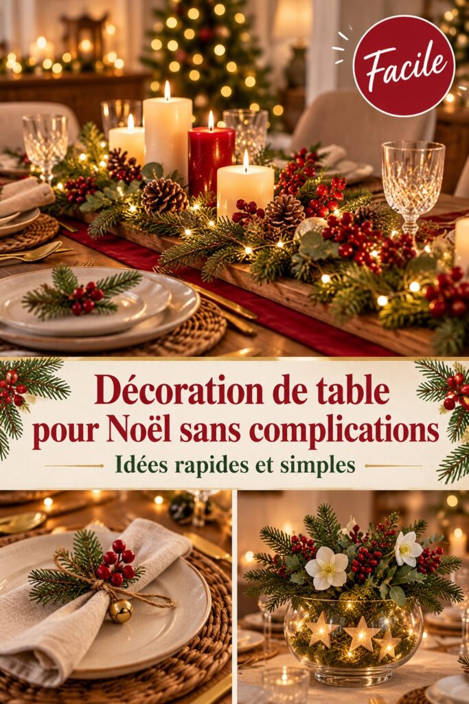 Décoration de table de Noël sans complications