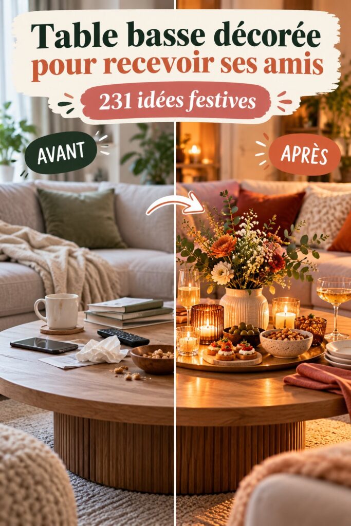 Décorez votre table basse pour vos réceptions